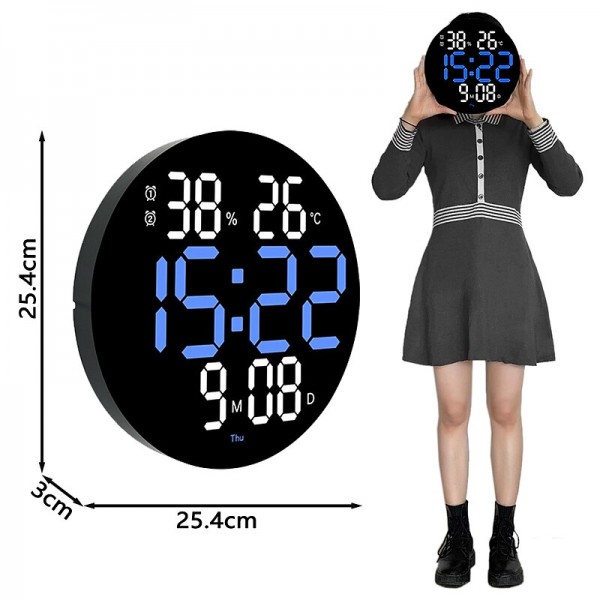 LED Digital Wall Clock Large Screen Silent Temperature Date Day Display Timing Electronic Clock Calendar Mounted Alarm Dining Room Decor with Remote LED Digital Wall Clock Large Screen Silent Temperature Date Day Display Timing Electronic Clock Calendar Mounted Alarm Dining Room Decor with Remote
