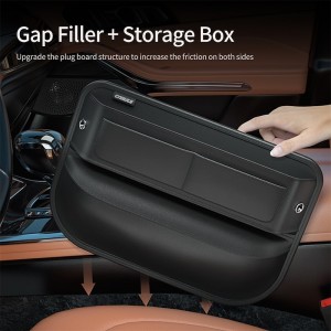 Car Seat Gap Filler Organizer PU Leather Car Auto Console Side Car Seat Crevice Storage Box Slit Gap Filler with Bottle Holder