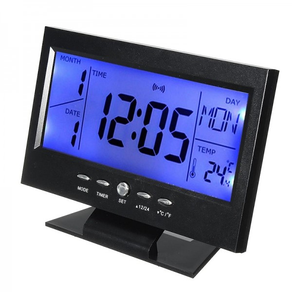 Intelligent Digital Clock Voice Control Snooze Backlight Creative Electronic Clock With Thermometer Weather Station Display Calendar Student Bedside Alarm Clock Wireless Temperature Humidity Meter Intelligent Digital Clock Voice Control Snooze Backlight Creative Electronic Clock With Thermometer Weather Station Display Calendar Student Bedside Alarm Clock Wireless Temperature Humidity Meter