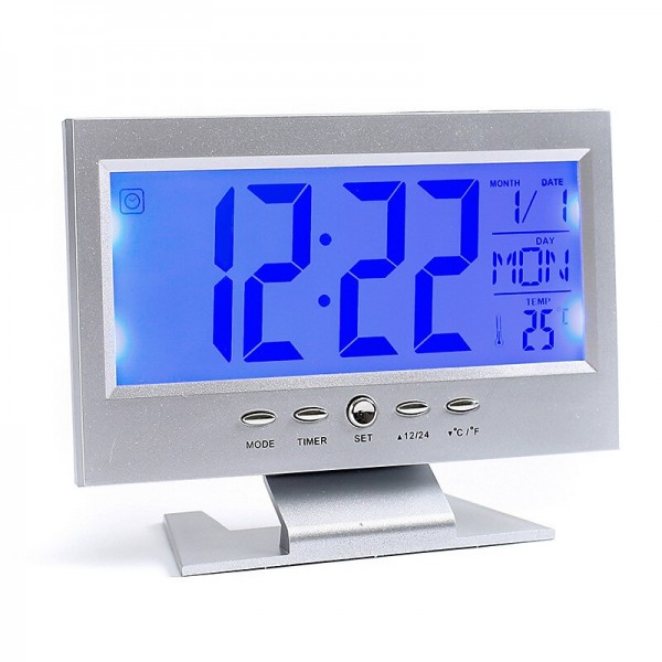 Intelligent Digital Clock Voice Control Snooze Backlight Creative Electronic Clock With Thermometer Weather Station Display Calendar Student Bedside Alarm Clock Wireless Temperature Humidity Meter Intelligent Digital Clock Voice Control Snooze Backlight Creative Electronic Clock With Thermometer Weather Station Display Calendar Student Bedside Alarm Clock Wireless Temperature Humidity Meter