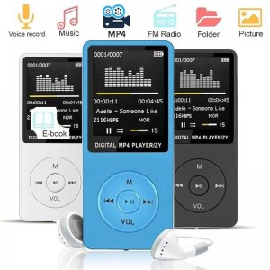 LCD Screen Digital MP3/MP4 Music Video Player with Earphone Support 32GB Memory TF Card FM Radio Video Recording E-book Function