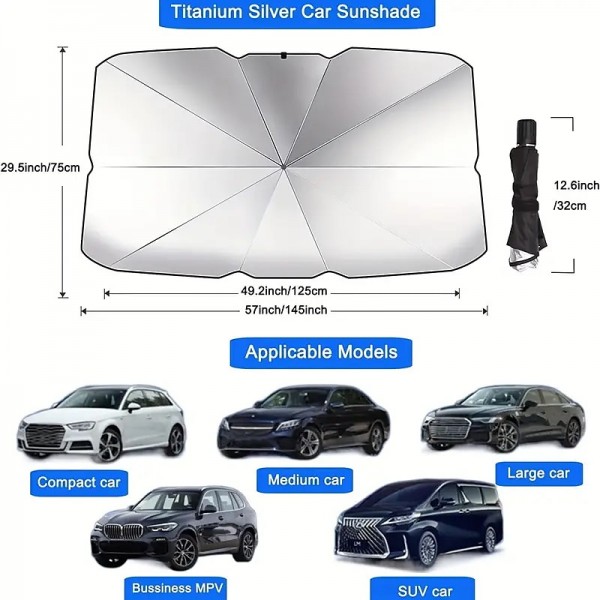 Car Foldable Windshield Umbrellas Interior Sun Shade Umbrella Front Window UV Protection Sunshade Cover Car Accessories Car Foldable Windshield Umbrellas Interior Sun Shade Umbrella Front Window UV Protection Sunshade Cover Car Accessories