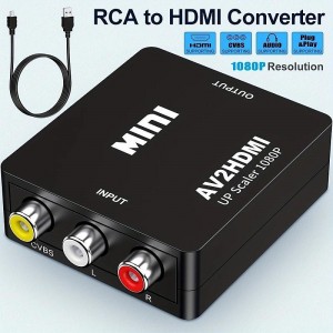 RCA To HDMI,AV To HDMI Converter1080P  Mini RCA Composite CVBS Video Audio Converter Adapter Supporting PAL/NTSC For TV/PC/ PS3/ STB/Xbox VHS/VCR/Blue-Ray DVD Players RCA To HDMI,AV To HDMI Converter1080P  Mini RCA Composite CVBS Video Audio Converter Adapter Supporting PAL/NTSC For TV/PC/ PS3/ STB/Xbox VHS/VCR/Blue-Ray DVD Players