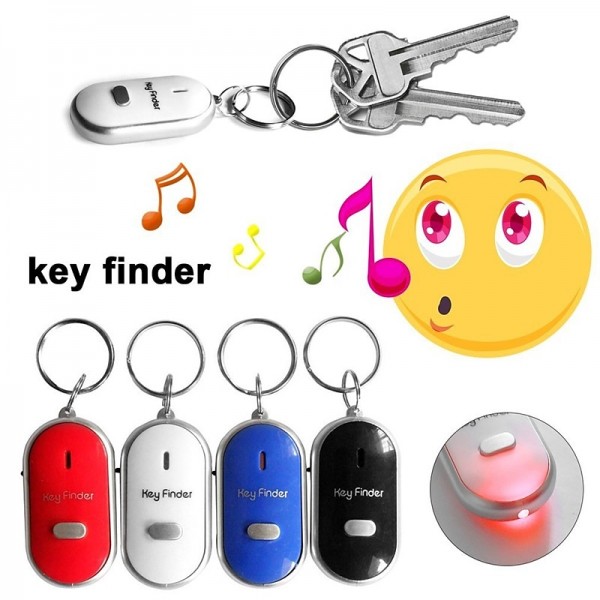LED Whistle Key Finder Flashing Beeping Sound Control Alarm Anti-Lost Key Locator Finder Tracker with Key Ring LED Whistle Key Finder Flashing Beeping Sound Control Alarm Anti-Lost Key Locator Finder Tracker with Key Ring