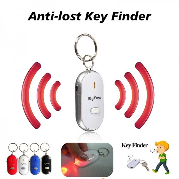 LED Whistle Key Finder Flashing Beeping Sound Control Alarm Anti-Lost Key Locator Finder Tracker with Key Ring LED Whistle Key Finder Flashing Beeping Sound Control Alarm Anti-Lost Key Locator Finder Tracker with Key Ring