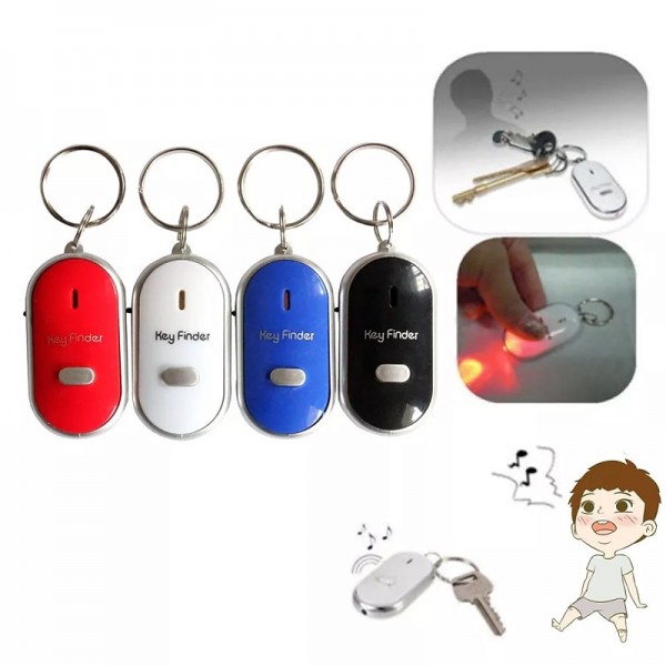 LED Whistle Key Finder Flashing Beeping Sound Control Alarm Anti-Lost Key Locator Finder Tracker with Key Ring LED Whistle Key Finder Flashing Beeping Sound Control Alarm Anti-Lost Key Locator Finder Tracker with Key Ring