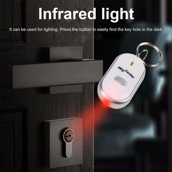 LED Whistle Key Finder Flashing Beeping Sound Control Alarm Anti-Lost Key Locator Finder Tracker with Key Ring LED Whistle Key Finder Flashing Beeping Sound Control Alarm Anti-Lost Key Locator Finder Tracker with Key Ring
