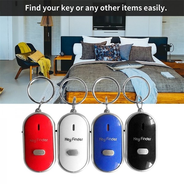 LED Whistle Key Finder Flashing Beeping Sound Control Alarm Anti-Lost Key Locator Finder Tracker with Key Ring LED Whistle Key Finder Flashing Beeping Sound Control Alarm Anti-Lost Key Locator Finder Tracker with Key Ring