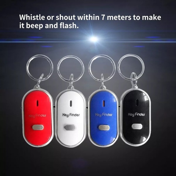 LED Whistle Key Finder Flashing Beeping Sound Control Alarm Anti-Lost Key Locator Finder Tracker with Key Ring LED Whistle Key Finder Flashing Beeping Sound Control Alarm Anti-Lost Key Locator Finder Tracker with Key Ring
