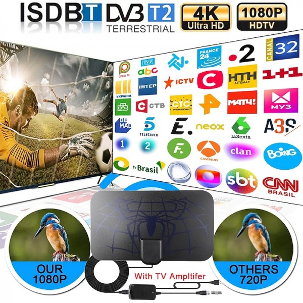 8K 4K Digital TV Antenna For Global TV Receiver DVB T2 Signal Amplifier Booster For Smart tv RV outdoor Car antenna Free Channel 8K 4K Digital TV Antenna For Global TV Receiver DVB T2 Signal Amplifier Booster For Smart tv RV outdoor Car antenna Free Channel
