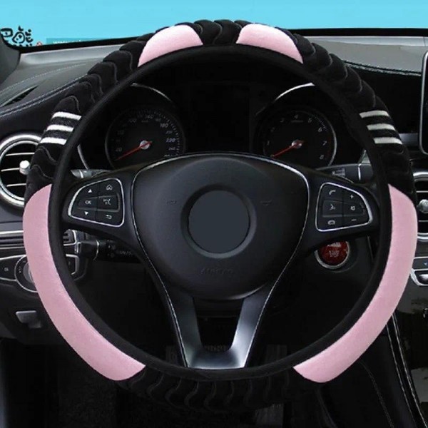 Plush Anti-Slip Car Steering Wheel Cover - Universal 15 Inch Protector for Comfortable Driving - Little Monster Design Accessory Plush Anti-Slip Car Steering Wheel Cover - Universal 15 Inch Protector for Comfortable Driving - Little Monster Design Accessory
