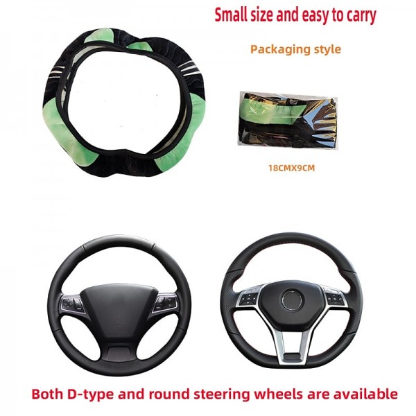 Plush Anti-Slip Car Steering Wheel Cover - Universal 15 Inch Protector for Comfortable Driving - Little Monster Design Accessory Plush Anti-Slip Car Steering Wheel Cover - Universal 15 Inch Protector for Comfortable Driving - Little Monster Design Accessory