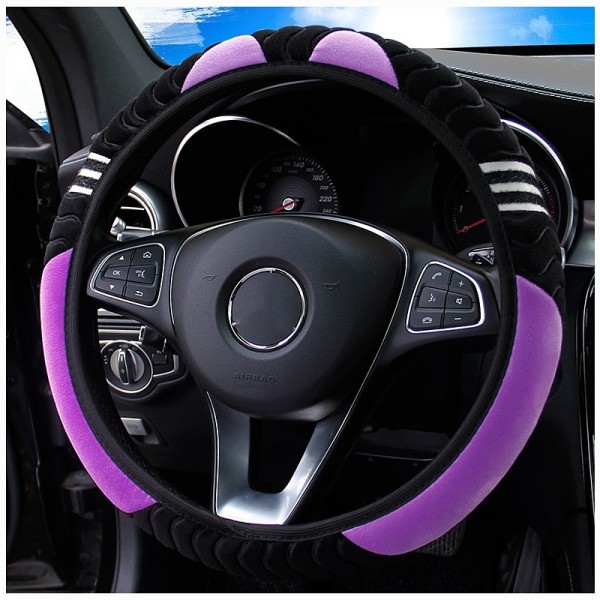 Plush Anti-Slip Car Steering Wheel Cover - Universal 15 Inch Protector for Comfortable Driving - Little Monster Design Accessory Plush Anti-Slip Car Steering Wheel Cover - Universal 15 Inch Protector for Comfortable Driving - Little Monster Design Accessory