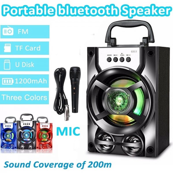 Bluetooth 5.1v Portable PA Speaker With/without Microphone Color Changing LED Light Rechargeable Karaoke Machine Supports TF Card/USB FM , Perfect for Party Bluetooth 5.1v Portable PA Speaker With/without Microphone Color Changing LED Light Rechargeable Karaoke Machine Supports TF Card/USB FM , Perfect for Party