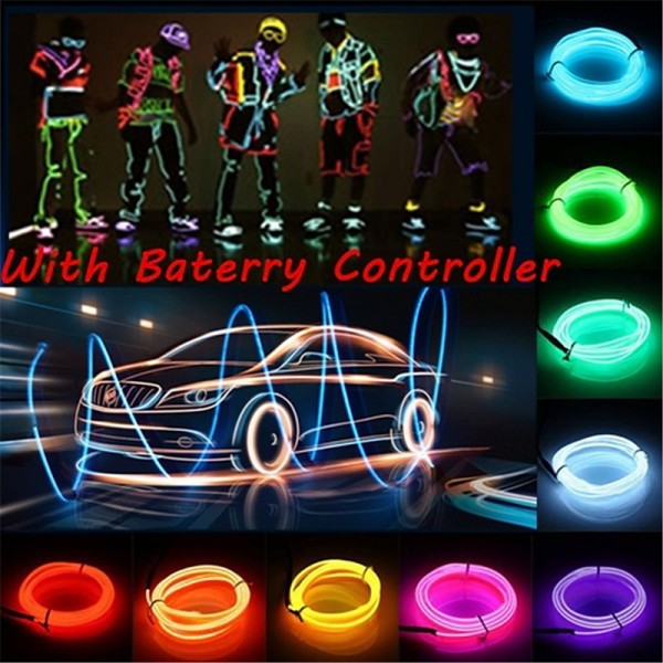 1M/2M/3M/5M LED EL Wire Stage Lights Glow Light Strip Flexible Neon for Party Christmas 1M/2M/3M/5M LED EL Wire Stage Lights Glow Light Strip Flexible Neon for Party Christmas