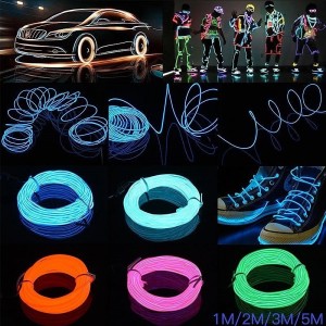 1M/2M/3M/5M LED EL Wire Stage Lights Glow Light Strip Flexible Neon for Party Christmas