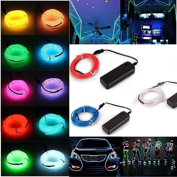 1M/2M/3M/5M LED EL Wire Stage Lights Glow Light Strip Flexible Neon for Party Christmas 1M/2M/3M/5M LED EL Wire Stage Lights Glow Light Strip Flexible Neon for Party Christmas