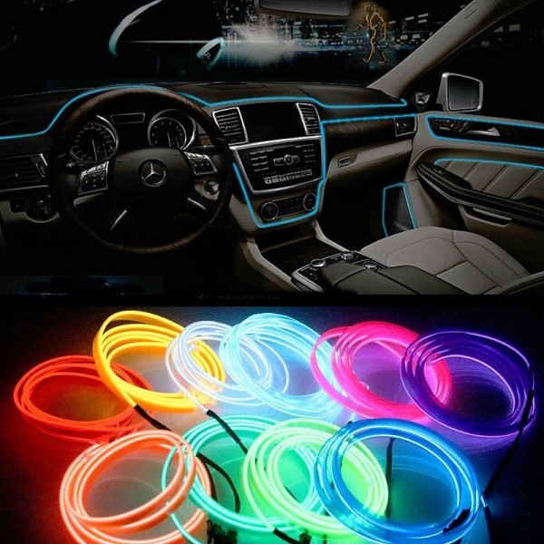 1M/2M/3M/5M LED EL Wire Stage Lights Glow Light Strip Flexible Neon for Party Christmas 1M/2M/3M/5M LED EL Wire Stage Lights Glow Light Strip Flexible Neon for Party Christmas