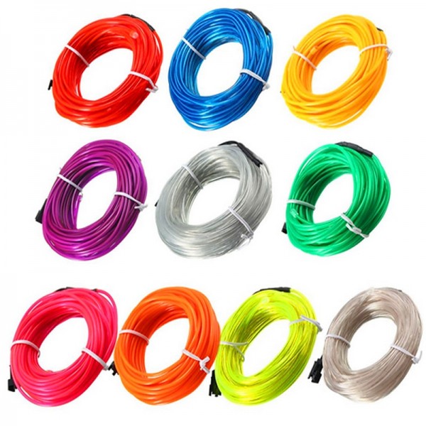 1M/2M/3M/5M LED EL Wire Stage Lights Glow Light Strip Flexible Neon for Party Christmas 1M/2M/3M/5M LED EL Wire Stage Lights Glow Light Strip Flexible Neon for Party Christmas