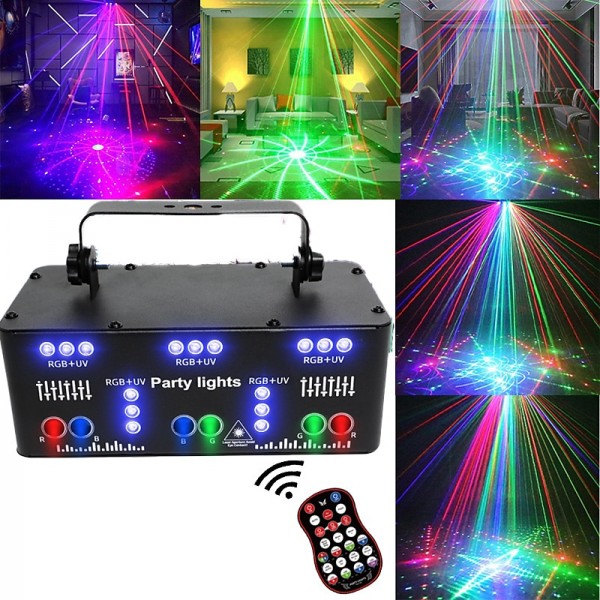 21 EYE RGB Disco DJ Beam Laser Light Projector DMX Remote Strobe Stage Lighting Effect Xmas Party Holiday Halloween Lights 21 EYE RGB Disco DJ Beam Laser Light Projector DMX Remote Strobe Stage Lighting Effect Xmas Party Holiday Halloween Lights