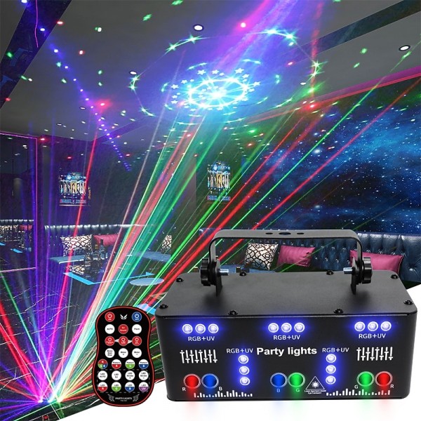 21 EYE RGB Disco DJ Beam Laser Light Projector DMX Remote Strobe Stage Lighting Effect Xmas Party Holiday Halloween Lights 21 EYE RGB Disco DJ Beam Laser Light Projector DMX Remote Strobe Stage Lighting Effect Xmas Party Holiday Halloween Lights
