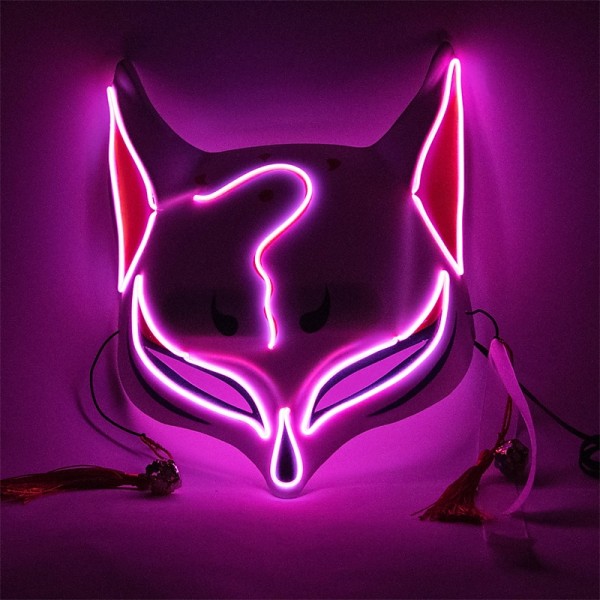Holloween Mask Led Fox Mask Plastic Led Light Up Masks Cosplay Mask Headwear Halloween Mask Party Holloween Mask Led Fox Mask Plastic Led Light Up Masks Cosplay Mask Headwear Halloween Mask Party