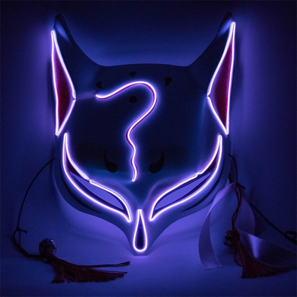 Holloween Mask Led Fox Mask Plastic Led Light Up Masks Cosplay Mask Headwear Halloween Mask Party Holloween Mask Led Fox Mask Plastic Led Light Up Masks Cosplay Mask Headwear Halloween Mask Party