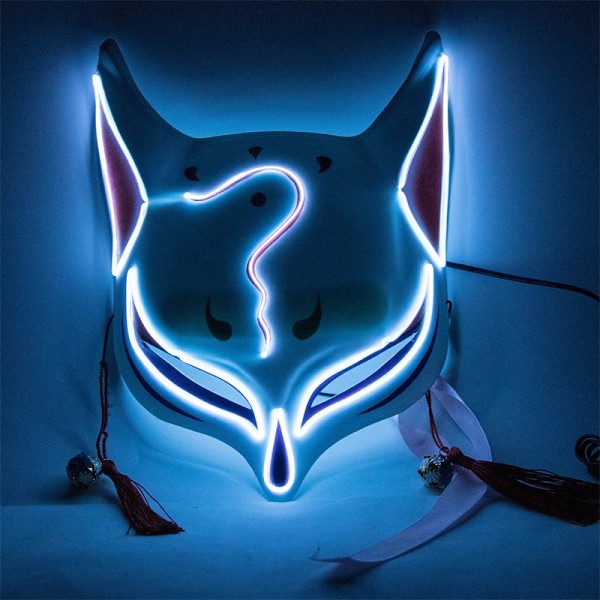 Holloween Mask Led Fox Mask Plastic Led Light Up Masks Cosplay Mask Headwear Halloween Mask Party Holloween Mask Led Fox Mask Plastic Led Light Up Masks Cosplay Mask Headwear Halloween Mask Party