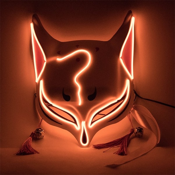 Holloween Mask Led Fox Mask Plastic Led Light Up Masks Cosplay Mask Headwear Halloween Mask Party Holloween Mask Led Fox Mask Plastic Led Light Up Masks Cosplay Mask Headwear Halloween Mask Party
