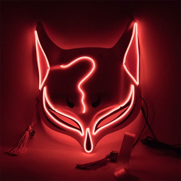Holloween Mask Led Fox Mask Plastic Led Light Up Masks Cosplay Mask Headwear Halloween Mask Party Holloween Mask Led Fox Mask Plastic Led Light Up Masks Cosplay Mask Headwear Halloween Mask Party