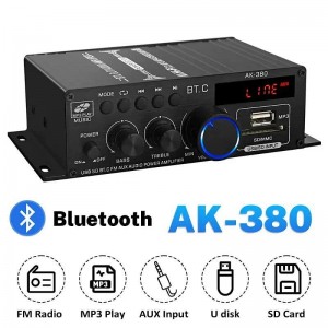 High Quality 1 Set 800W 2 Channel BT Mini HIFI Power Amplifier Audio Stereo Amp Home Car FM