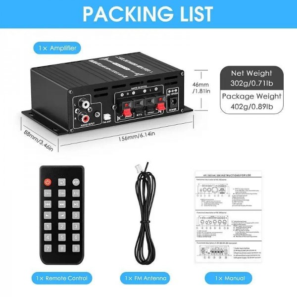 High Quality 1 Set 800W 2 Channel BT Mini HIFI Power Amplifier Audio Stereo Amp Home Car FM High Quality 1 Set 800W 2 Channel BT Mini HIFI Power Amplifier Audio Stereo Amp Home Car FM