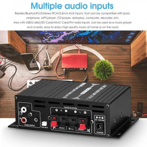 High Quality 1 Set 800W 2 Channel BT Mini HIFI Power Amplifier Audio Stereo Amp Home Car FM High Quality 1 Set 800W 2 Channel BT Mini HIFI Power Amplifier Audio Stereo Amp Home Car FM