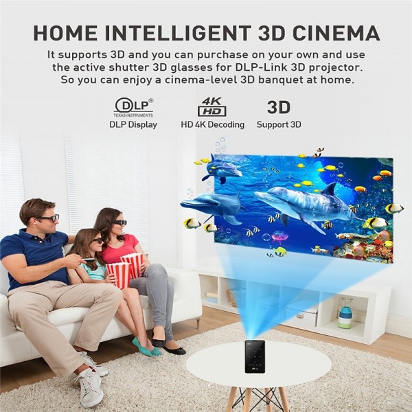 MK95 DLP Mini Projector Smart TV Android 9.0 7000 Lumens 2+16G 5G WiFi BT4.2 4K 1080P Full HD Movie Proyector Compatible with iOS and Android HDMI USB TF MK95 DLP Mini Projector Smart TV Android 9.0 7000 Lumens 2+16G 5G WiFi BT4.2 4K 1080P Full HD Movie Proyector Compatible with iOS and Android HDMI USB TF