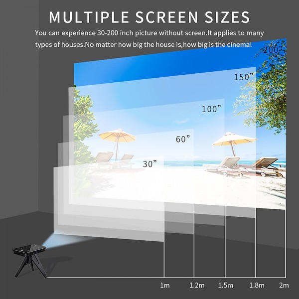 MK95 DLP Mini Projector Smart TV Android 9.0 7000 Lumens 2+16G 5G WiFi BT4.2 4K 1080P Full HD Movie Proyector Compatible with iOS and Android HDMI USB TF MK95 DLP Mini Projector Smart TV Android 9.0 7000 Lumens 2+16G 5G WiFi BT4.2 4K 1080P Full HD Movie Proyector Compatible with iOS and Android HDMI USB TF