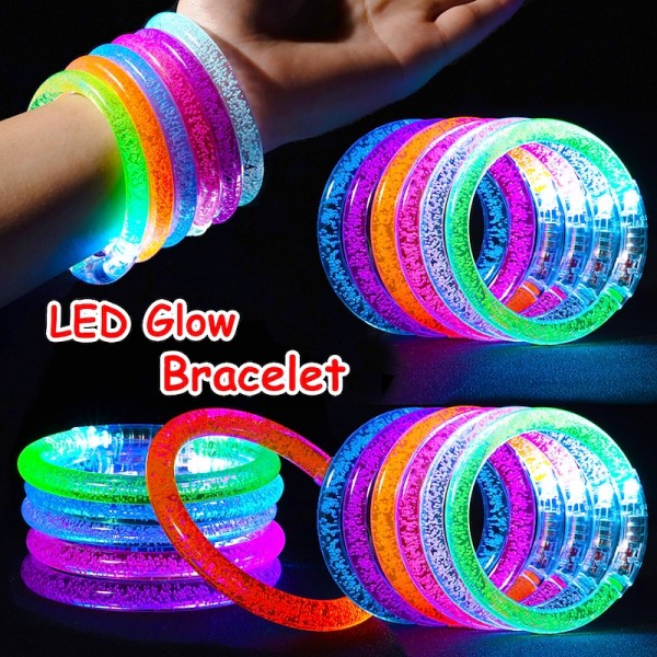 10/ Pcs LED Light Up Bracelets Neon Glowing Bangle Luminous Wristbands Glow in The Dark Party Supplies for Kids Adults 10/ Pcs LED Light Up Bracelets Neon Glowing Bangle Luminous Wristbands Glow in The Dark Party Supplies for Kids Adults