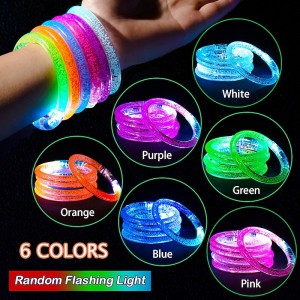 10/ Pcs LED Light Up Bracelets Neon Glowing Bangle Luminous Wristbands Glow in The Dark Party Supplies for Kids Adults