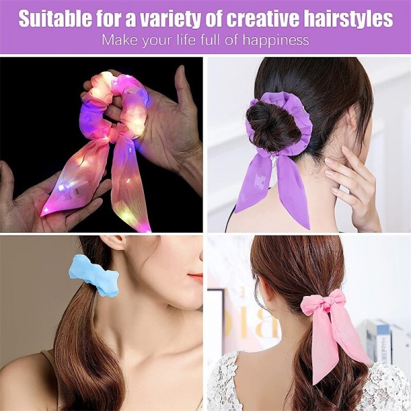 5PCS Light Up Hair Bows Scrunchies LED Luminous Rabbit Bunny Ear Scrunchie Ponytail Holders Glow In The Dark Neon Party Supplies 5PCS Light Up Hair Bows Scrunchies LED Luminous Rabbit Bunny Ear Scrunchie Ponytail Holders Glow In The Dark Neon Party Supplies