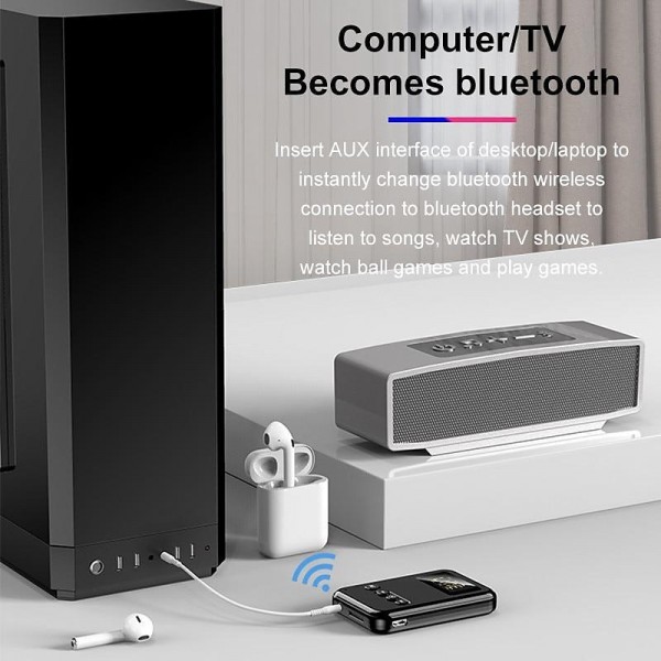 9 IN 1 bluetooth 5.0 Audio Transmitter Receiver Stereo Music Wireless Adapter 3.5mm AUX Jack FM Transmitter for Car TV MP3 PC 9 IN 1 bluetooth 5.0 Audio Transmitter Receiver Stereo Music Wireless Adapter 3.5mm AUX Jack FM Transmitter for Car TV MP3 PC