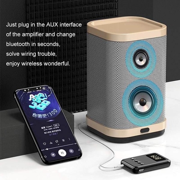 9 IN 1 bluetooth 5.0 Audio Transmitter Receiver Stereo Music Wireless Adapter 3.5mm AUX Jack FM Transmitter for Car TV MP3 PC 9 IN 1 bluetooth 5.0 Audio Transmitter Receiver Stereo Music Wireless Adapter 3.5mm AUX Jack FM Transmitter for Car TV MP3 PC