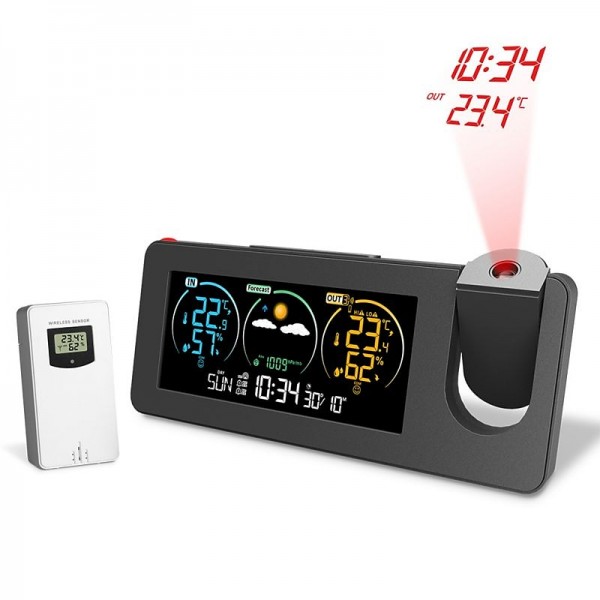 Electronic Projection Clock Perpetual Calendar Weather Station Weather Forecast Temperature And humidity Color Screen Digital alarm Clock Electronic Projection Clock Perpetual Calendar Weather Station Weather Forecast Temperature And humidity Color Screen Digital alarm Clock