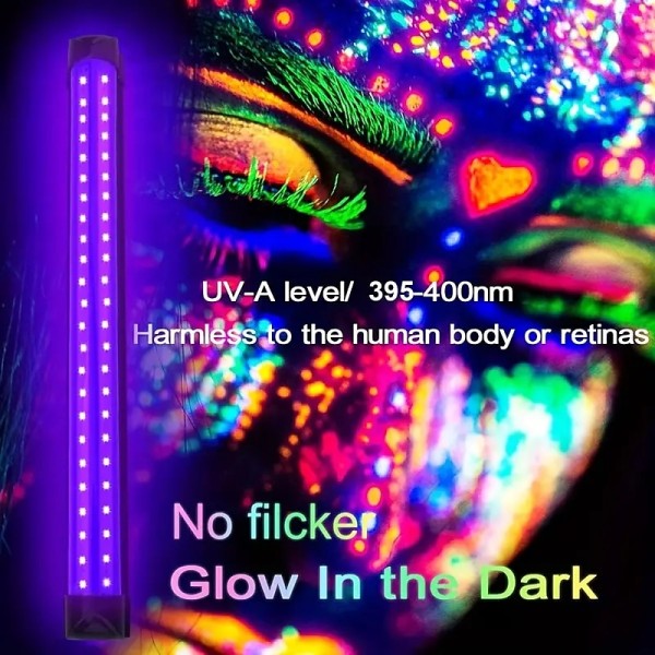 LED Black Light Bar USB Portable LED Tube Blacklight With ON/Off Switch For Halloween Glow Party Poster UV Art Neon Body Paint Stage Lighting Bedroom And Fun Atmosphere LED Black Light Bar USB Portable LED Tube Blacklight With ON/Off Switch For Halloween Glow Party Poster UV Art Neon Body Paint Stage Lighting Bedroom And Fun Atmosphere
