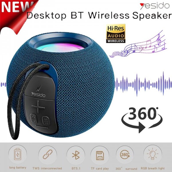 360° Surround Sound Desktop Bluetooth 5.1 Wireless Speaker HiFi Supper Bass TWS Portable Soundbar RGB Light Support TF Card 360° Surround Sound Desktop Bluetooth 5.1 Wireless Speaker HiFi Supper Bass TWS Portable Soundbar RGB Light Support TF Card