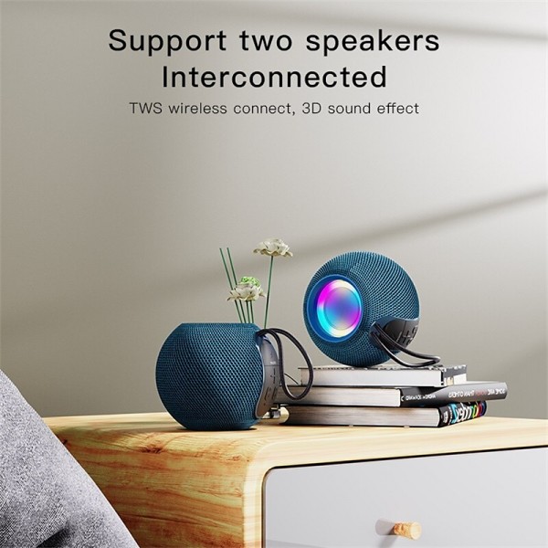 360° Surround Sound Desktop Bluetooth 5.1 Wireless Speaker HiFi Supper Bass TWS Portable Soundbar RGB Light Support TF Card 360° Surround Sound Desktop Bluetooth 5.1 Wireless Speaker HiFi Supper Bass TWS Portable Soundbar RGB Light Support TF Card