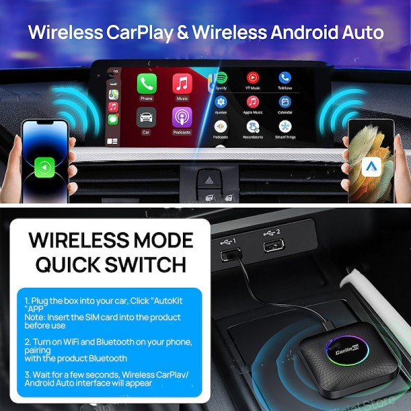 Carlinkit Android 13 Carplay Smart Tv Box Wireless Android Auto & Apple Car Play Netflix Iptv Youtube SM6225 665 8-Core 4G LTE Carlinkit Android 13 Carplay Smart Tv Box Wireless Android Auto & Apple Car Play Netflix Iptv Youtube SM6225 665 8-Core 4G LTE