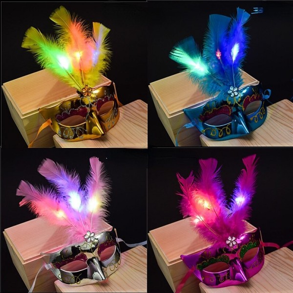 Halloween Masks Venetian LED Masks For Men Women Masquerade Ball Masquerade Party Princess Feather Mask Halloween Decorations Tabletop Halloween Party Supplies Halloween Masks For Adults Halloween Masks Venetian LED Masks For Men Women Masquerade Ball Masquerade Party Princess Feather Mask Halloween Decorations Tabletop Halloween Party Supplies Halloween Masks For Adults
