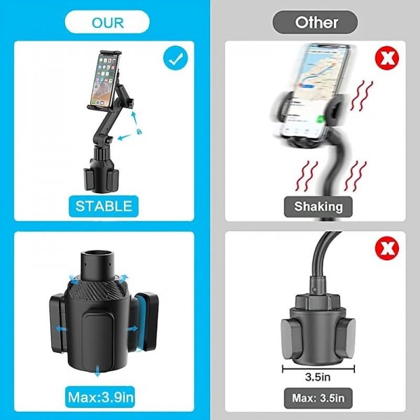 Car Cup Holder Tablet Phone Mount With Heavy Duty Cupholder Base Adjustable Tablet Phone Holder For Car/Truck Compatible With 4-13inch Tablets All Cellphones Car Cup Holder Tablet Phone Mount With Heavy Duty Cupholder Base Adjustable Tablet Phone Holder For Car/Truck Compatible With 4-13inch Tablets All Cellphones