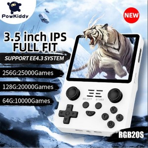 POWKIDDY RGB20S with Built-in Games,3.5 Inch IPS Screen Game Player, Christmas Gifts for Children&#039;s Friends