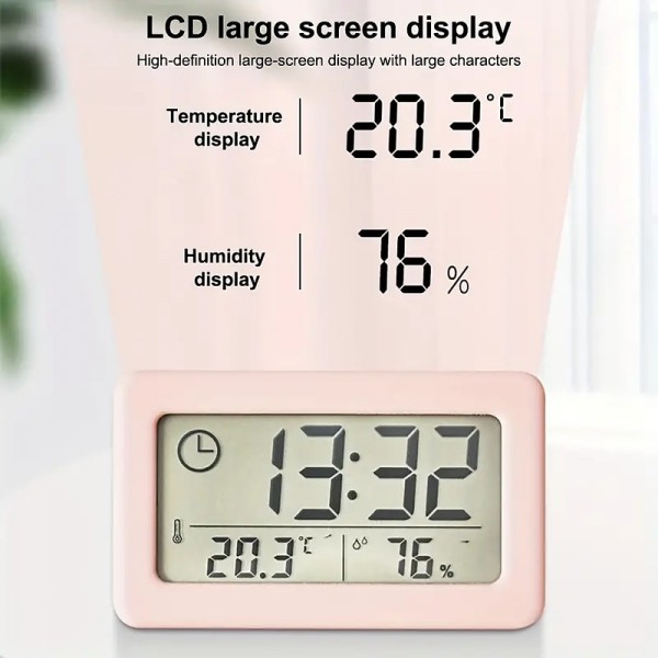 LCD Digital Clock Mute Desktop Clock Temperature Sensor Battery Powered LED Electronic Alarm Clocks Bedroom Indoor Wall Clocks LCD Digital Clock Mute Desktop Clock Temperature Sensor Battery Powered LED Electronic Alarm Clocks Bedroom Indoor Wall Clocks