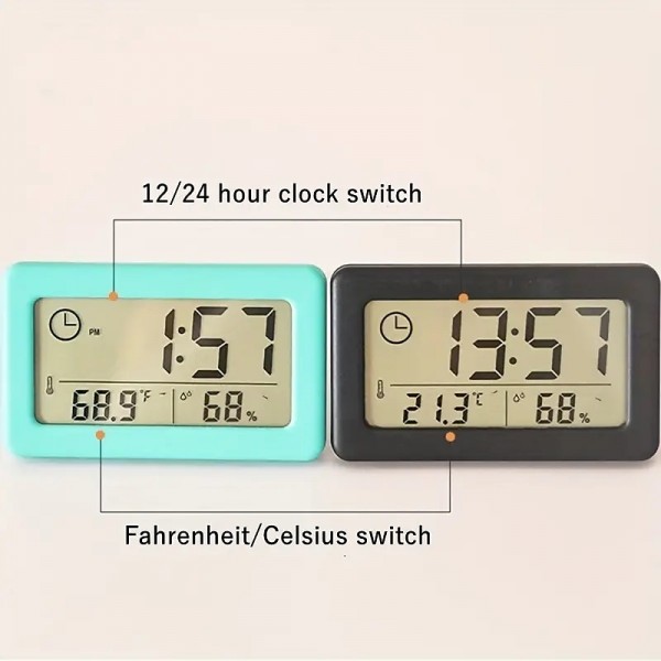 LCD Digital Clock Mute Desktop Clock Temperature Sensor Battery Powered LED Electronic Alarm Clocks Bedroom Indoor Wall Clocks LCD Digital Clock Mute Desktop Clock Temperature Sensor Battery Powered LED Electronic Alarm Clocks Bedroom Indoor Wall Clocks